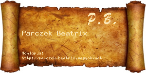 Parczek Beatrix névjegykártya
